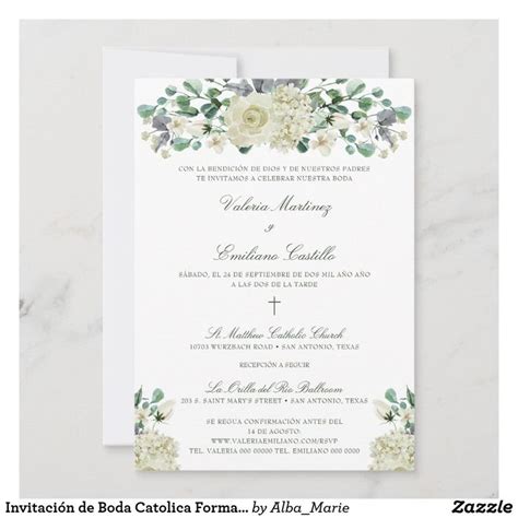 Invitación de Boda Catolica Formal Wedding Invitation Zazzle