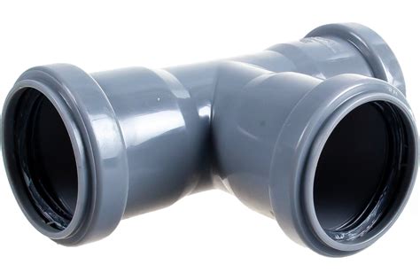 Трехраструбный канализационный тройник RTP D 50х50 мм, 90 град, серый ...