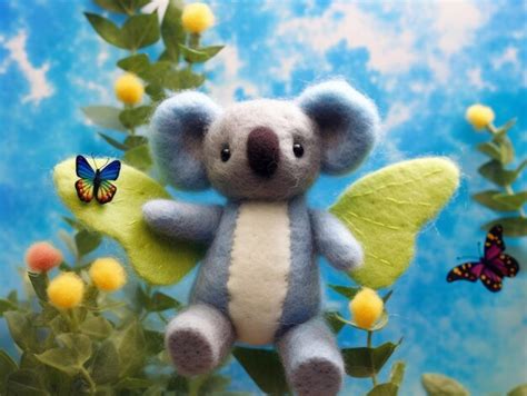 Premium Ai Image There Is A Stuffed Koala Sitting On A Leaf With A