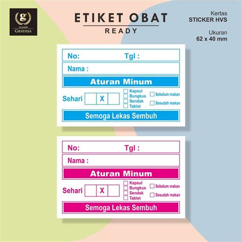 jual etiket obatstiker obat isi  pcs shopee indonesia