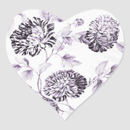 Light Blush Purple Floral Heart Sticker | Floral stickers, Heart stickers, Floral toile