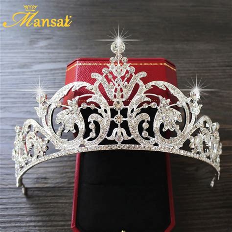 Shining European Rhinestone Crown Women Wedding Pageant Crowns And