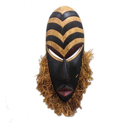 Novica Sweet Agbevivi And African Wood Mask Tropical Sculptures