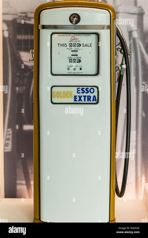 Vintage Esso Gas Pump In Display Stock Photo Alamy