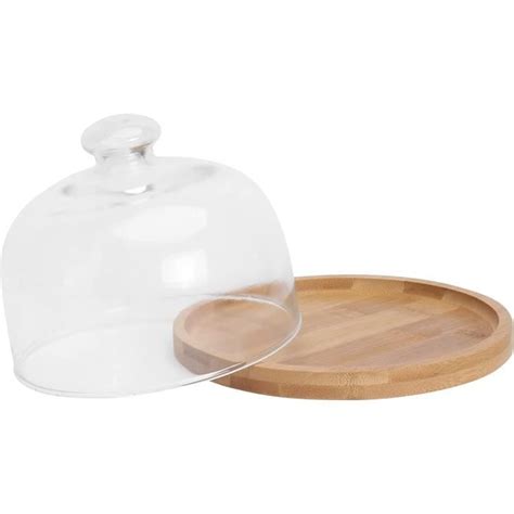 Pr Sentoir G Teaux Avec Cloche En Verre Et Plateau En Bois Cloche