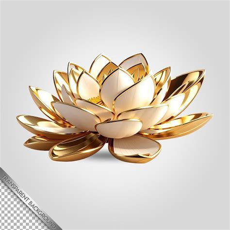 Fond Transparent De Lotus Doré PSD Premium