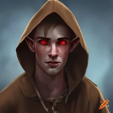 Photo Of A Male Elf With Red Eyes And A Hooded Cloak