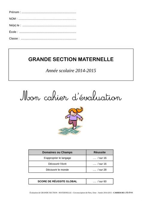 PDF GRANDE SECTION MATERNELLE ac caen fr Évaluation de GRANDE