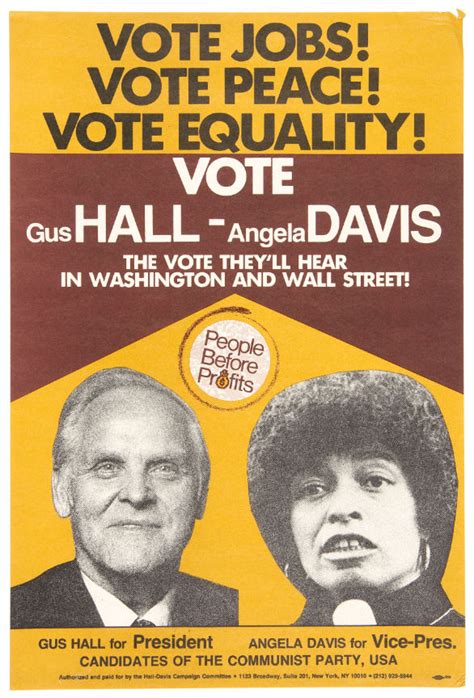 Hake's - GUS HALL/ANGELA DAVIS 1980 COMMUNIST PARTY POSTER TRIO.