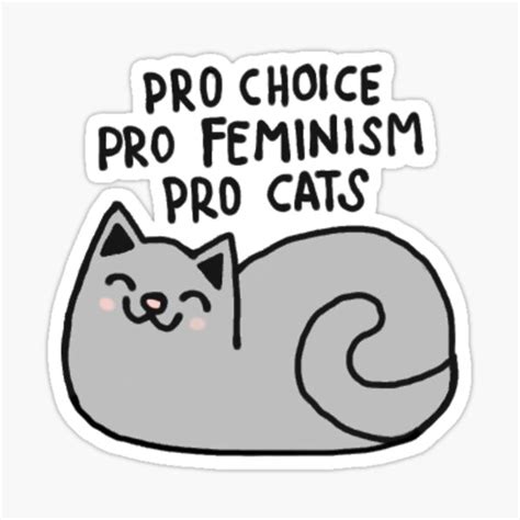 Pro Choice Feminism And Cats Sticker By Alanapwoods Redbubble