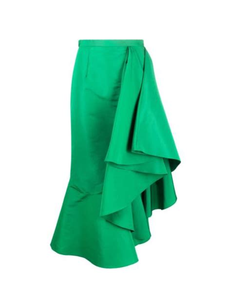 Alexander Mcqueen Asymmetric Flared Midi Skirt Reversible