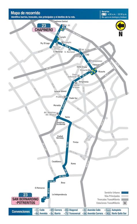 Ruta Sitp San Bernardino Potreritos Chapinero Urbana