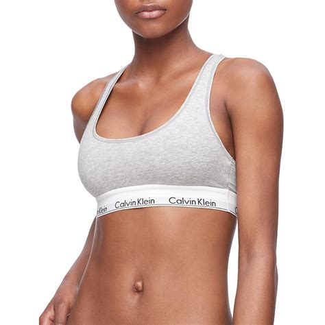 Calvin Klein 凱文克萊 Modern Cotton Bralette 棉質寬鬆緊帶無襯運動內衣 Ck內衣 灰 Pchome 24h購物