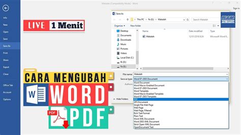 Cara Mengubah Atau Convert Word Ke Pdf Di Microsoft Word