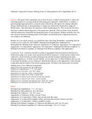 Identifying Compound Melting Points Experiment Course Hero