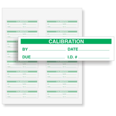 Calibration Labels Green On White SKU QC 136 WO200