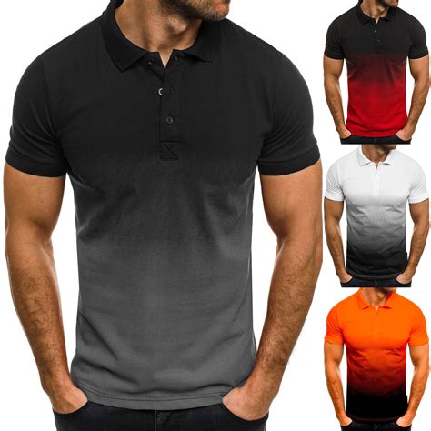 Ddapj Pyju Big And Tall Polo Shirts For Men Gradient Color Print Short