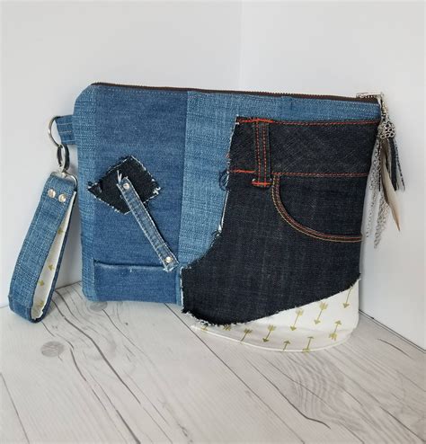 Denim Clutch Purse Clutch Bag Clutch Wristlet Clutch Handbag Jean