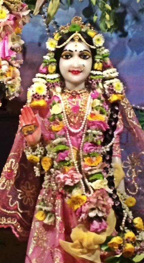 Right now at the Bhakti Center - Radharani wearing new dress & pearl ...