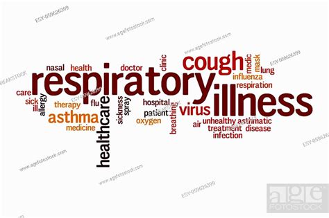 Respiratory Illness Word Cloud Concept On White Background Stock Photo