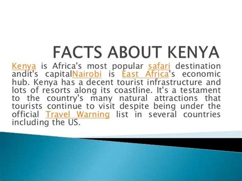 Facts About Kenya