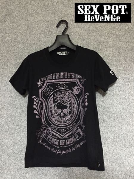 SEX POT ReVeNGe スカルラメプリント 半袖Tシャツ カットソー 黒 S セックスポットリベンジ 半袖Tシャツ 売買されたオークション情報yahooの商品情報をアーカイブ公開