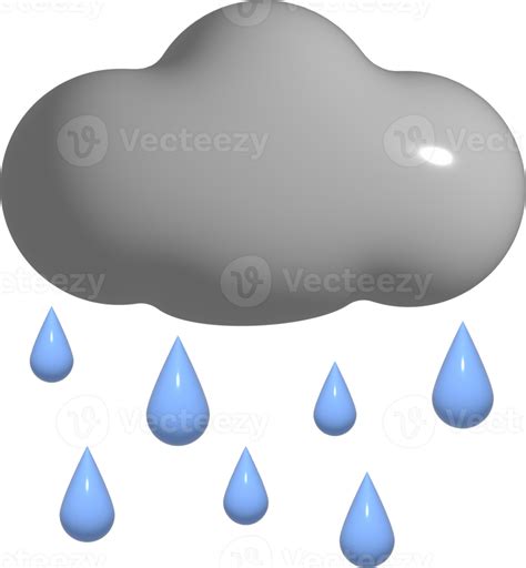 3d Cloud Grey 3d Rain Weather Element 15280705 Png