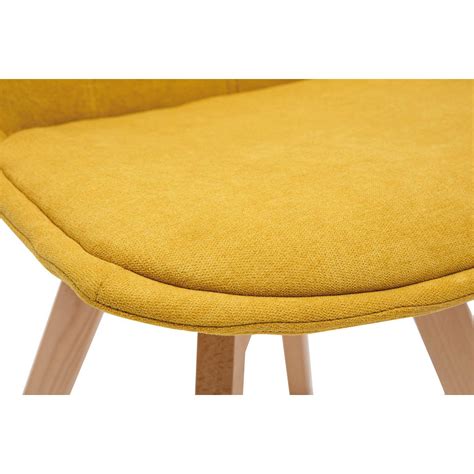 Miliboo Chaises Scandinaves En Tissu Effet Velours Jaune Moutarde Et