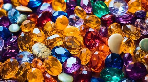 Premium Ai Image Various Colorful Precious Stones For Jewellery As