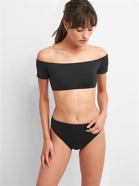 Gap Womens Off Shoulder Bikini Top True Black Off The Shoulder