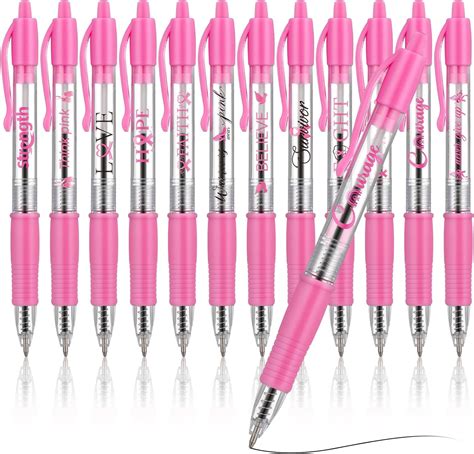 Amazon Qeeenar 24 Pcs Breast Cancer Awareness Pens Bulk Pink