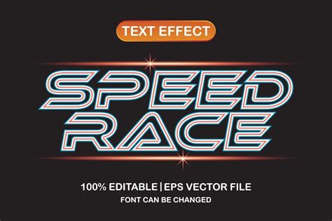 Premium Vector Speed Race 3d Editable Text Effect