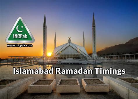 Rawalpindi Islamabad Ramadan Timings Incpak