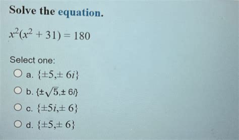 Solved Solve The Equationx2x231180select