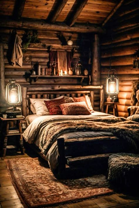 Wooden cabin interior design | Cabin bedroom, Cabin interior design, Log cabin interior