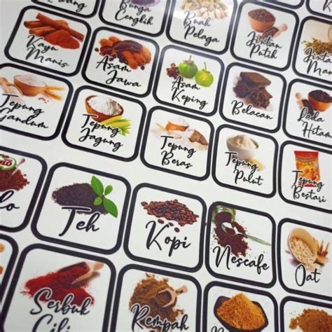 Sticker Label Dapurkitchenrempah Ratus Murah Kalis Air Transparent