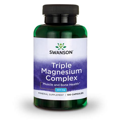 Swanson Triple Magnesium Complex Capsules 400 Mg 100 Ct 87614018089