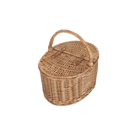 August Grove Wicker Oval Lidded Picnic Hamper Basket Wayfair Co Uk