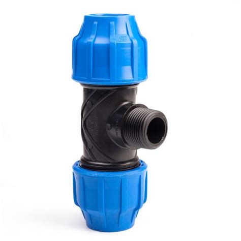 Tee Male Thread Mdpe Pipe Fittings Compression