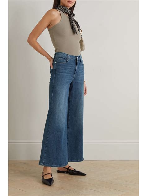 Frame Le Palazzo Cropped High Rise Wide Leg Jeans Net A Porter