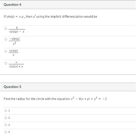 Solved If sin(y)=x⋅y, then y′ using the implicit | Chegg.com