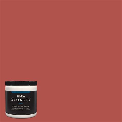 BEHR DYNASTY 8 Oz BIC 48 Fortune Red Satin Enamel Stain Blocking