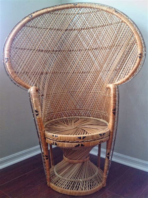 Vintage Wicker Rattan Peacock Chair