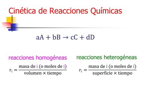 Cinética De Las Reacciones Químicas En Procesos Industriales Ppt