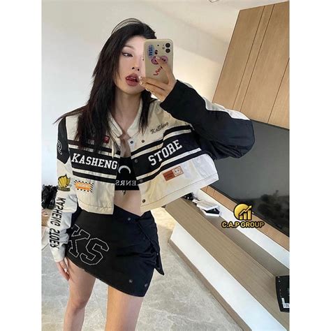 Áo khoác nữ croptop sang chảnh kiểu Motorbike Đua xe máy F Hot Trend V Shopee Việt Nam