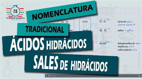 Cidos Hidr Cidos Y Sus Sales Nomenclatura Tradicional N Youtube