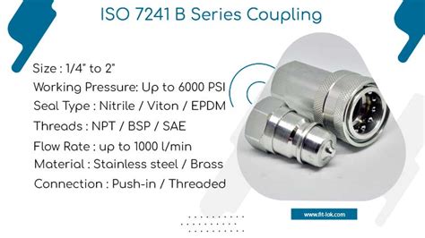 ISO 7241 B Series Coupling ISO 7241 B Hydraulic Coupling Set