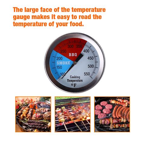 Temperature Thermometer Gauge Barbecue BBQ Grill Smoker Pit Thermostat