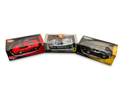 Ferrari F And Two Ferrari Enzo Scale Models By Hot Wheels The Cohen Collection Rm
