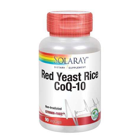 Solaray Red Yeast Rice Plus Coq10 W Flush Free Niacin Heart Support